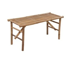 Sulankstomas sodo suoliukas su pagalvėle, 118cm, bambukas