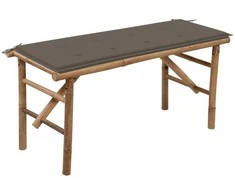 Sulankstomas sodo suoliukas su pagalvėle, 118cm, bambukas