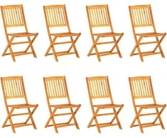 Lauko baldų komplektas Sulankstomas valgomojo komplektas, 9 dalių, akacijos masyvas