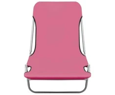 Sofa Sulankstomi saulės gultai, 2vnt., rožiniai, plienas ir audinys