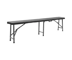 Sulankstomi sodo suoliukai, 2vnt., juodos spalvos, 180cm, HDPE