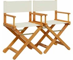 Sulankstomos direktoriaus kėdės, 2vnt. kreminės baltos, audinys