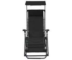 Sofa Sulankstomos terasos kėdės, 2 vnt., juoda, tekstilenas