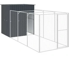 Šuns narvas su aptvaru, antracito, 165x455x181cm, plienas