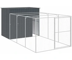 Šuns narvas su aptvaru, antracito, 214x457x181cm, plienas
