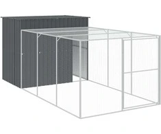 Šuns narvas su aptvaru, antracito, 214x457x181cm, plienas