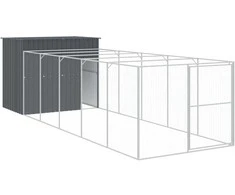 Šuns narvas su aptvaru, antracito, 214x661x181cm, plienas