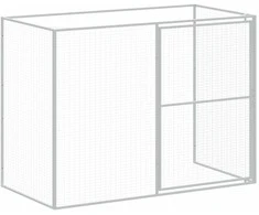 Šuns narvas su aptvaru, šviesiai pilkas, 214x457x181cm, plienas