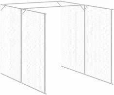 Šuns narvas su aptvaru, šviesiai pilkas, 165x455x181cm, plienas