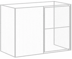 Šuns narvas su aptvaru, šviesiai pilkas, 214x865x181cm, plienas
