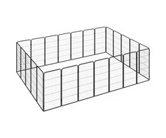 Šunų aptvaras, 24 segmentai, juodas, 50x100cm, plienas