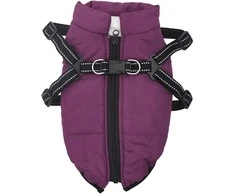 Šunų kailis su diržais, atsparus vandeniui, violetinis, 2XL