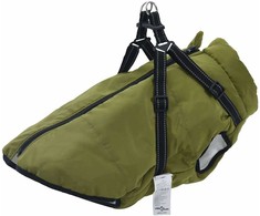 Šunų kailis su diržais, atsparus vandeniui, žalias, 4XL