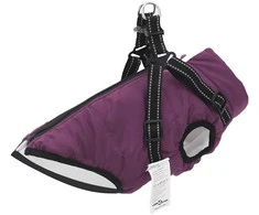 Šunų kailis su diržais, atsparus vandeniui, violetinis, XL