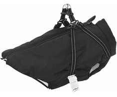 Šunų kailis su diržais, atsparus vandeniui, juodas, 5XL