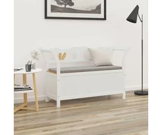 Suoliukas, baltos spalvos, 107x45x75,5cm, eglės masyvas