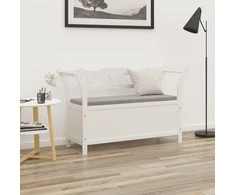 Suoliukas, baltos spalvos, 107x45x75,5cm, eglės masyvas