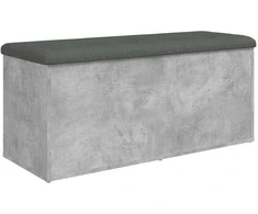 Suoliukas-daiktadėžė, betono, 102x42x45cm, apdirbta mediena