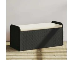 Suoliukas-daiktadėžė, juodas, 115x51x52cm, poliratanas
