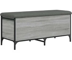 Suoliukas-daiktadėžė, pilkas, 102x42x45cm, apdirbta mediena
