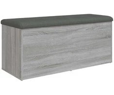 Suoliukas-daiktadėžė, pilkas, 102x42x45cm, apdirbta mediena