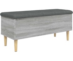 Suoliukas-daiktadėžė, pilkas, 102x42x46cm, apdirbta mediena