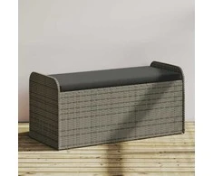 Suoliukas-daiktadėžė, pilkas, 115x51x52cm, poliratanas