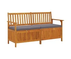 Suoliukas-daiktadėžė su pagalvėle, 148cm, akacijos masyvas