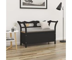Suoliukas, juodos spalvos, 107x45x75,5cm, eglės masyvas
