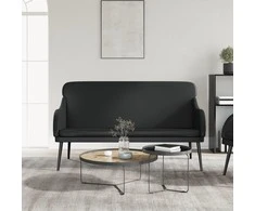 Sofa Suoliukas, juodos spalvos, 110x76x80cm, dirbtinė oda