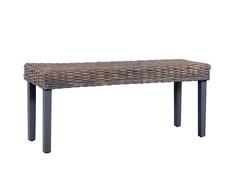 Suoliukas, pilkas, 110cm, Kubu ratanas ir mango masyvas