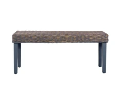 Suoliukas, pilkas, 110cm, Kubu ratanas ir mango masyvas