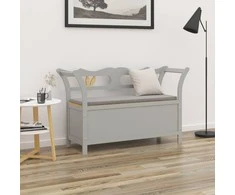 Suoliukas, pilkos spalvos, 107x45x75,5cm, eglės masyvas