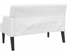 Suoliukas su atlošu, baltas, 112x65,5x75cm, dirbtinė oda