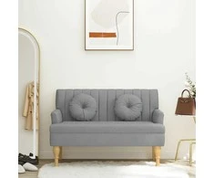 Suoliukas su pagalvėlėmis, pilkas, 113x64,5x75,5cm, audinys