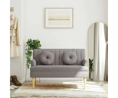 Suoliukas su pagalvėlėmis, taupe, 113x64,5x75,5cm, audinys