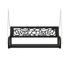 Supamas sodo suoliukas, juodos spalvos, 125cm, plienas ir WPC