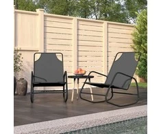 Sofa Supami saulės gultai, 2vnt., pilki, plienas ir tekstilenas
