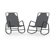 Sofa Supami saulės gultai, 2vnt., pilki, plienas ir tekstilenas
