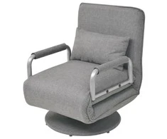 Supamoji kėdė ir sofa-lova, šviesiai pilka, audinys