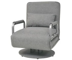 Supamoji kėdė ir sofa-lova, šviesiai pilka, audinys