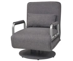 Supamoji kėdė ir sofa-lova, tamsiai pilka, audinys