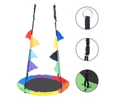 Sūpynės su vėliavėlėmis, vaivorykštės spalvų, 100cm