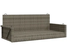 Sūpynės-suoliukas, pilkos spalvos, 119x56x48cm, poliratanas