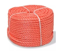 Susukta virvė, polipropilenas, 12mm, 100m, oranžinė