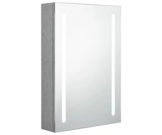 Veidrodinė vonios spintelė su LED apšvietimu, pilka, 50x13x70cm