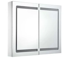 Veidrodinė vonios spintelė su LED apšvietimu, 80x12,2x68cm