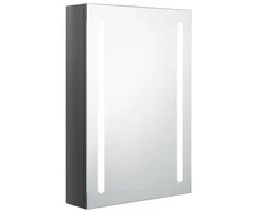 Veidrodinė vonios spintelė su LED apšvietimu, pilka, 50x13x70cm