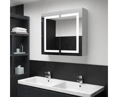 Veidrodinė vonios spintelė su LED apšvietimu, 80x12,2x68cm
