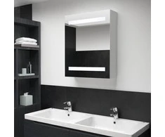 Veidrodinė vonios spintelė su LED apšvietimu, 50x13,5x60 cm